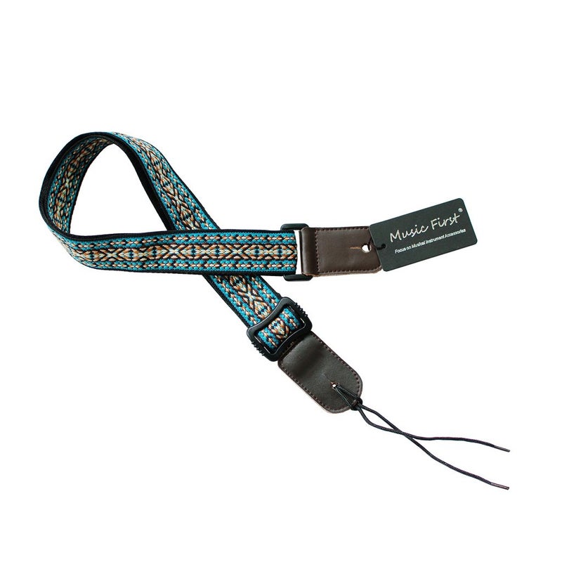 MUSIC FIRST Country style Soft Meshbelt & Genuine Leather Ukulele Strap Ukulele Shoulder Strap Version 2.0 - Image 3